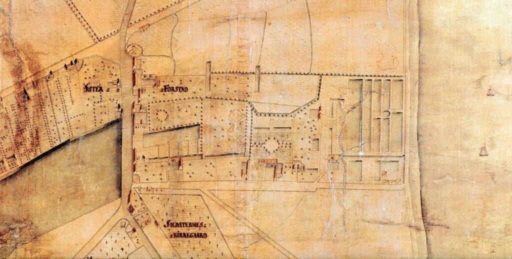Geddes eleverede kort over København 1761. Classens Have