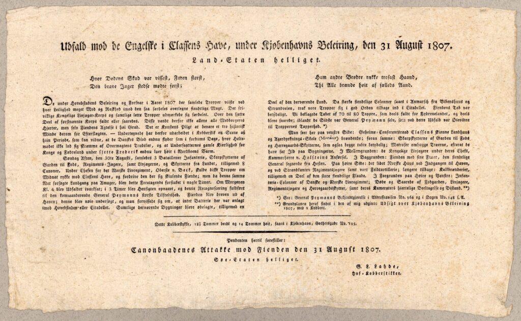 Udfald mod de Engelske i Classens Have 1807