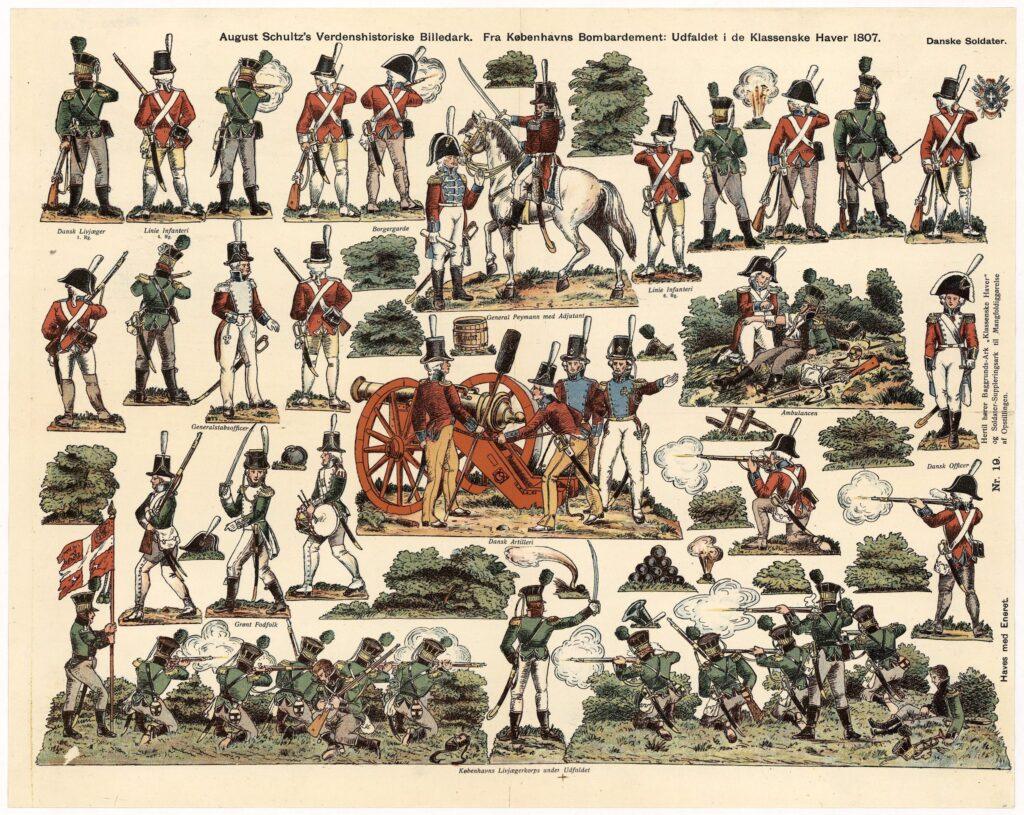 Udfaldet i de Klassenske Haver 1807. Danske soldater