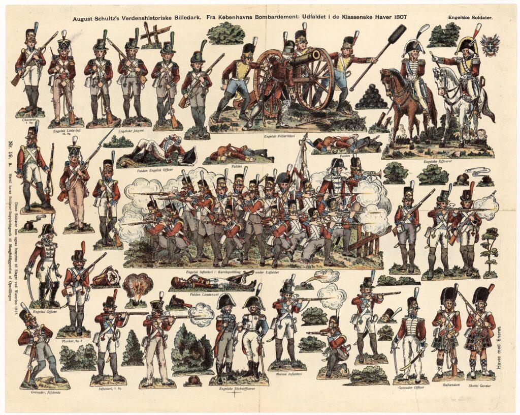Udfaldet i de Klassenske Haver 1807. Engelske soldater
